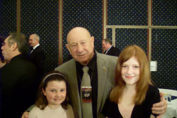 AT 011 Russian Astronaut Alexei Leonov, first man to spacewalk, Richard's daughter Emily (right) and friend Izzy, Birmingham, 2008