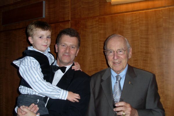 AT 022 Apollo 8 & 13 Astronaut Jim Lovell with Richard and his son James, London, 2008