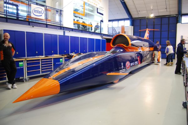 AT 061 Apollo 11 Astronaut Neil Armstrong visited this, The Bloodhound Super Sonic Car Project, Bristol with Richard and son Charles, 28th November, 2010 (1)