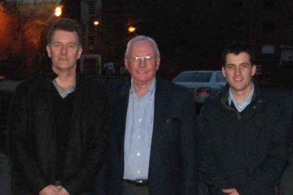 AT 057 Apollo 11 Astronaut Neil Armstrong with Richard and elder son Charles SS Great Britain car park, Bristol, 2010